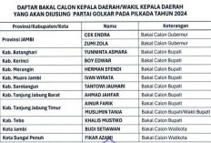 Beredar 13 Nama yang Diusung Partai Golkar di Pilkada Jambi 2024, Tanpa Rekomendasi Cakada Kabupaten Bungo
