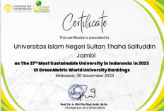 Meningkat, UIN STS Jambi Kembali Raih Rangking di UI Greenmetric World University Rangking 2023