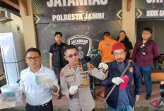 Polresta Jambi Amankan Dua Tersangka Pencuri Uang Asing Rp300 Juta