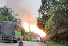 Pipa Gas Meledak di Inhil, Lintas Timur Ditutup Sementara